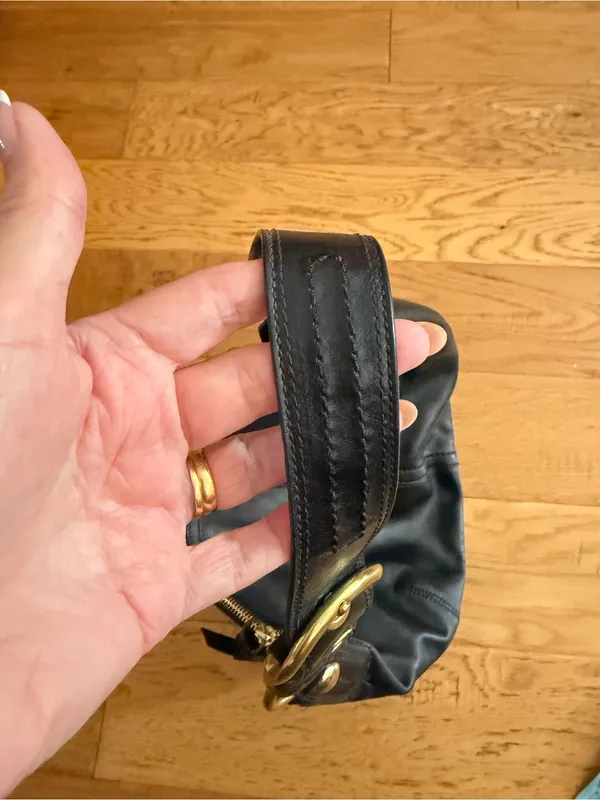 Vintage 1998 Coach Black Leather Hobo Shoulder Bag–Style 9214–Gold-Tone Hardware - Image 7