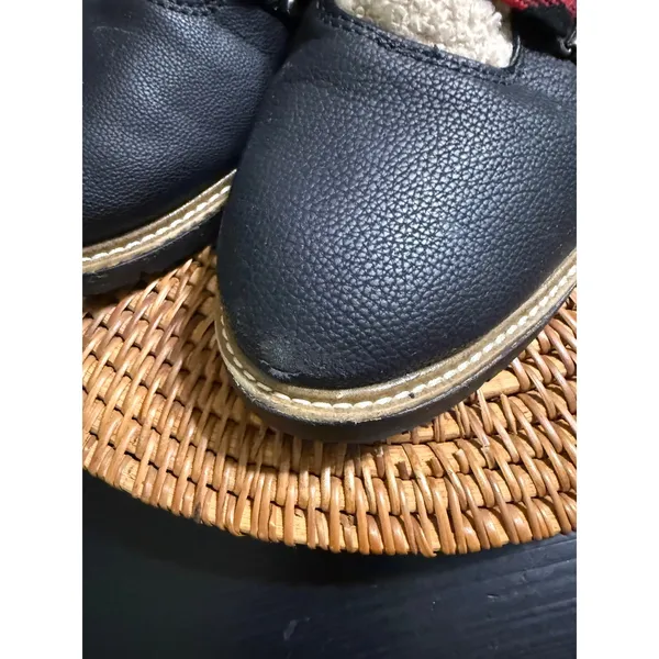 Dr. Scholls So Cozy Black Hiker Boots Faux Shearling Plaid Laces‎ Womens 11M - Image 4