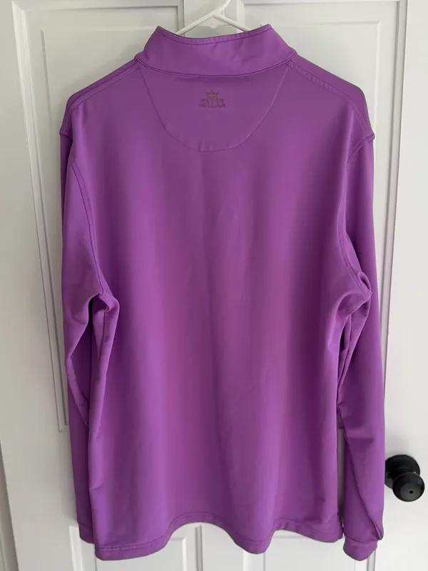 Peter‎ Millar Element4 Wicking 1/4 Zip Pullover Purple Golf Performance XL - Image 9