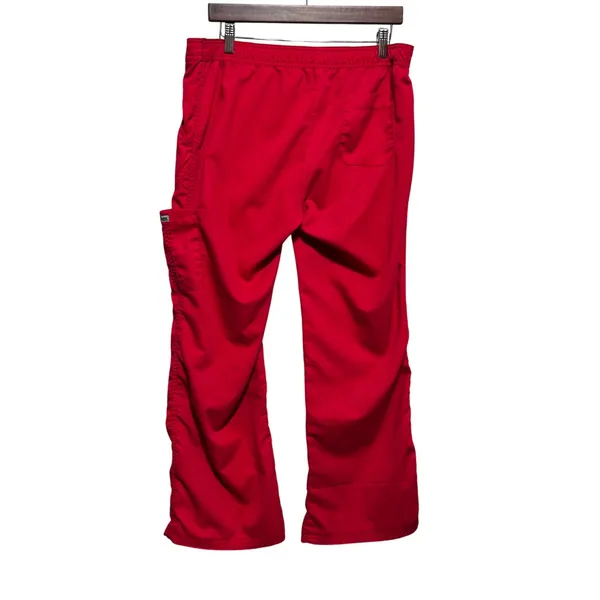 Greys Anatomy‎ Women Medical Nurse Scrub Pants M Red Professional Workwear Cargo - Image 3