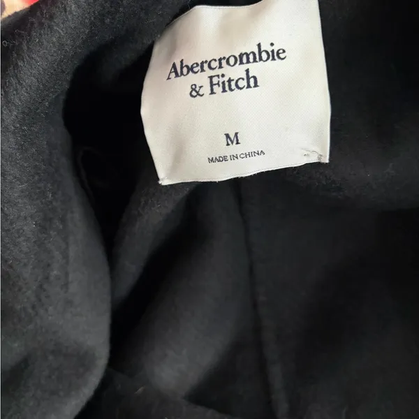 Abercrombie & Fitch Black Wool‎ Blend Pea jacket size medium - Image 4
