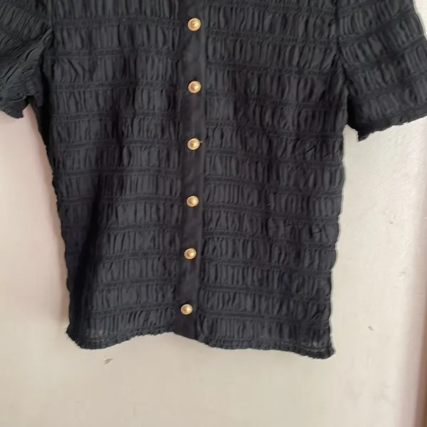 J.Crew Smocked button-up shirt in cotton-blend voile black - Image 5
