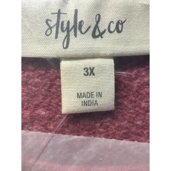 Style & Co Scarlet Crush Lounge Sweatshirt 3X Plus‎ Size Red Pink Raglan - Image 4