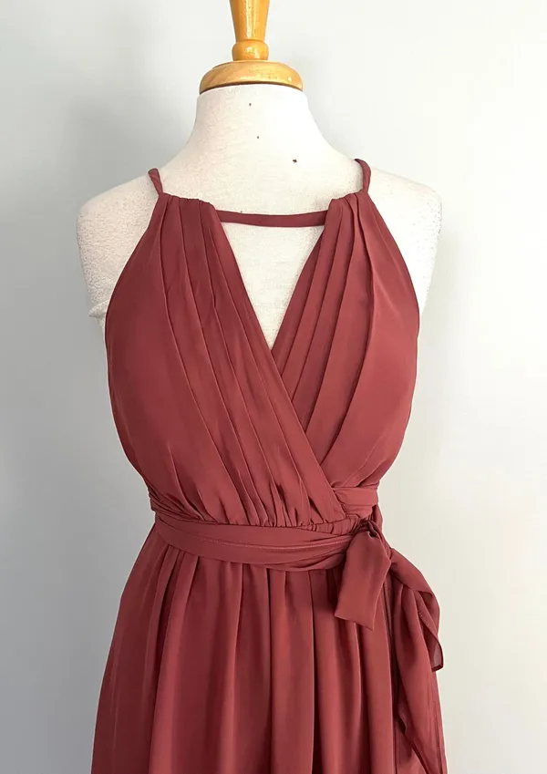 Revelry Rosewood Pink Mauve Eliza Chiffon Bridesmaids Formal Prom Dress - Image 12