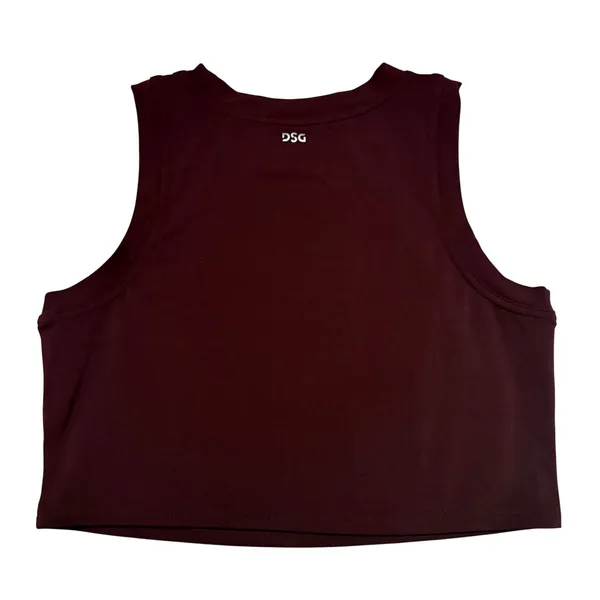 DSG x Twitch + Allison Women's High Neck Active Crop Tank Top Wine Red Size S - Image 4