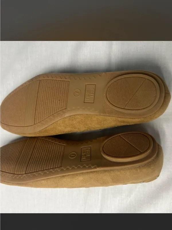 Time and Tru Tan Suede Loafers‎ with Metal Eyelets - Image 3