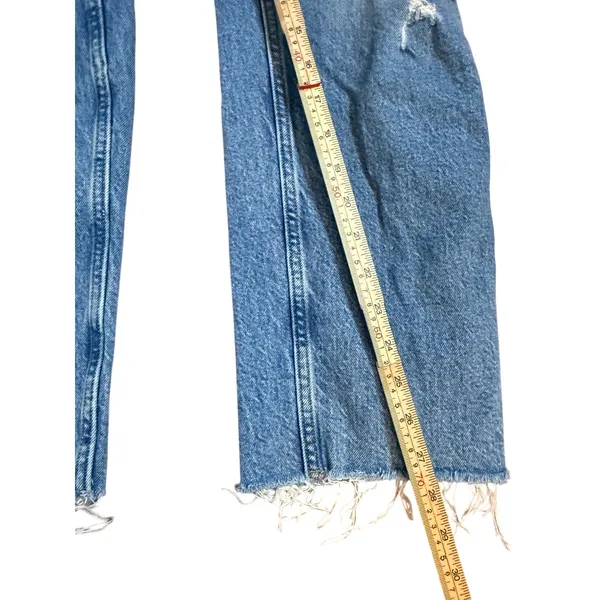 Good American High Rise Distressed Straight Leg Jeans sz‎ 8 - Image 6