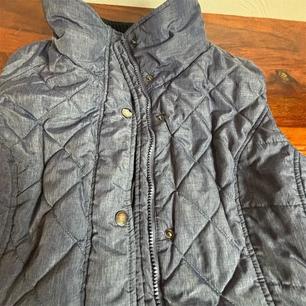 Coldwater Creek‎ Womens Puffer Vest Blue Diamond Quilted Mock Neck Size S - Image 2