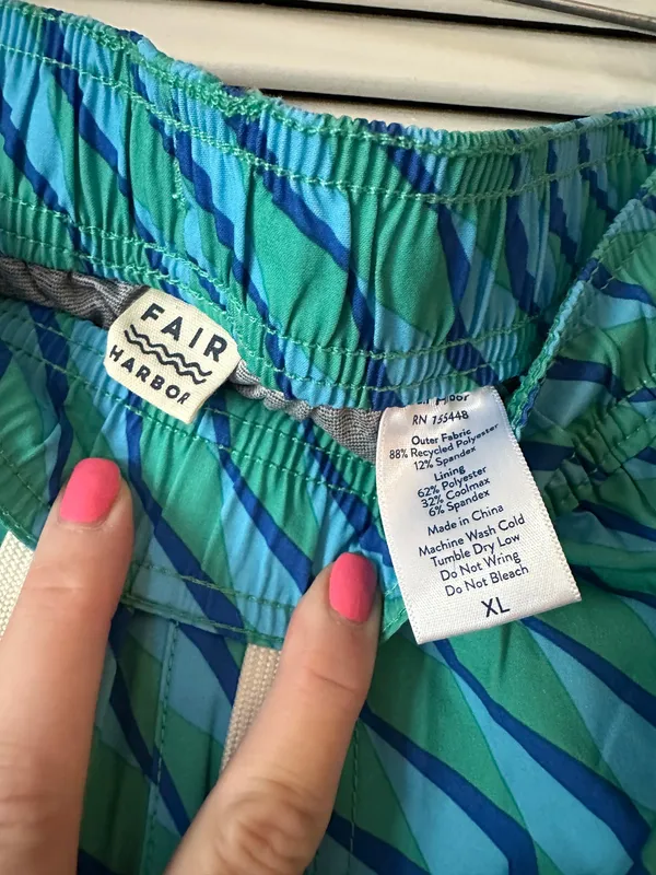 Men's FairHarbor Swim Trunks Blue Size XL - Image 4