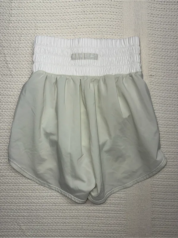 Nike Women's Athletic Shorts in Sage Green with White Waistband - Image 5
