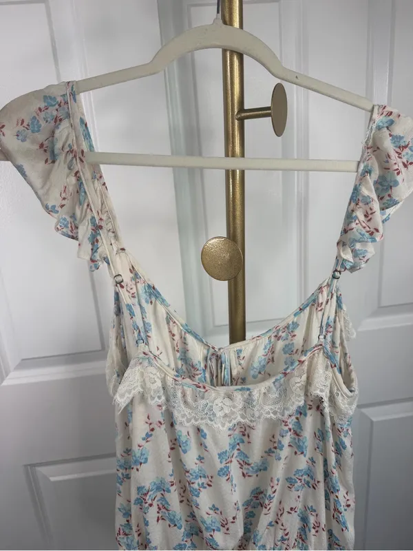 Intimately Free People Take It Away Floral Lace Thong Bodysuit Ivory L - Image 9