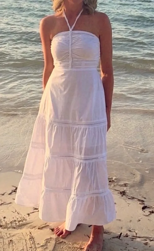 White Maxi Dress Baby Pink Brand - Image 5