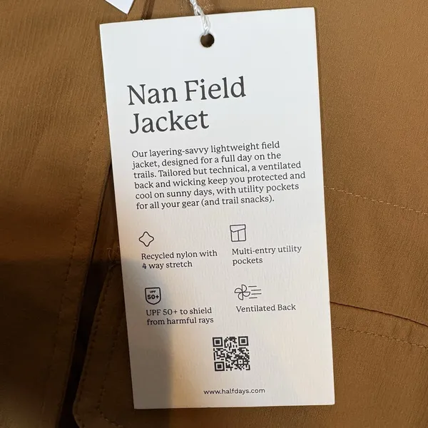 Halfdays Tan Nan Field‎ Jacket Sz XS Women's Nylon Blend Lightweight UPF 50 $145 - Image 11