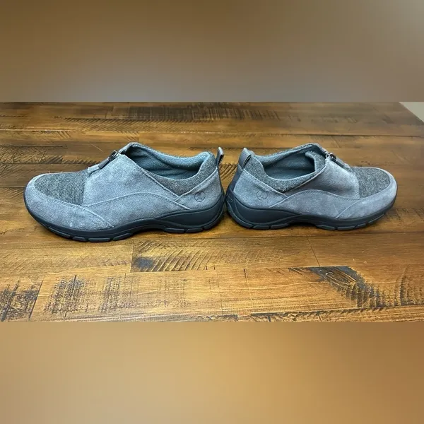 LANDS END Women's Shoes All Weather Insulated Suede Front-Zip Moc US 8B Gray EUC - Image 3