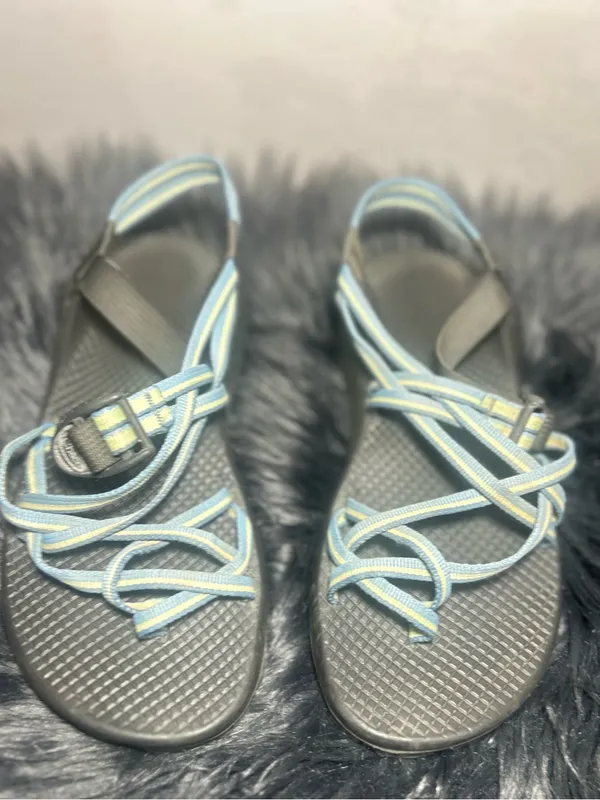 Women's Strappy Outdoor Sandal - Black with Teal Accents Sandals Size 9 - Image 3