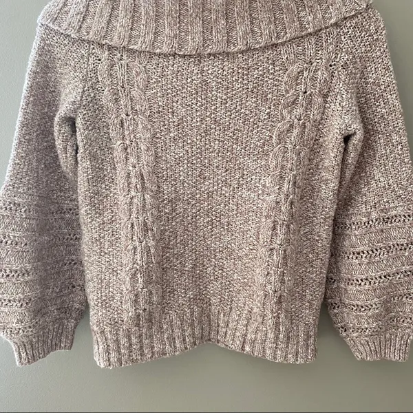 Anthropologie Sleeping On Snow By Off Shoulder Sweater Pink Sz Small - Image 10