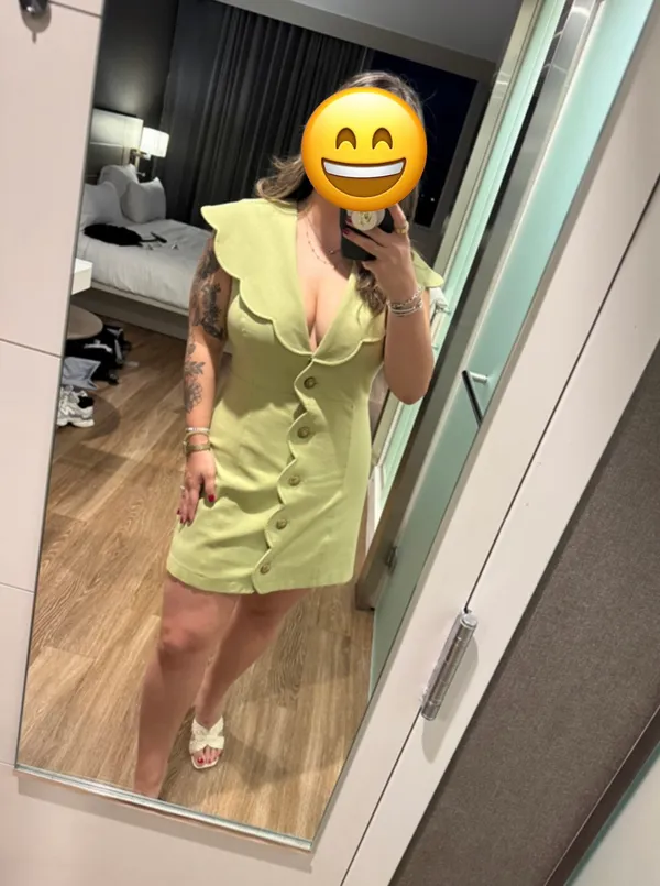 Anthropologie Maeve Scalloped Green Button Down Dress - Image 8