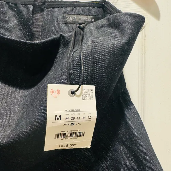Zara Midnight Blue Denim Strapless Top - Image 3