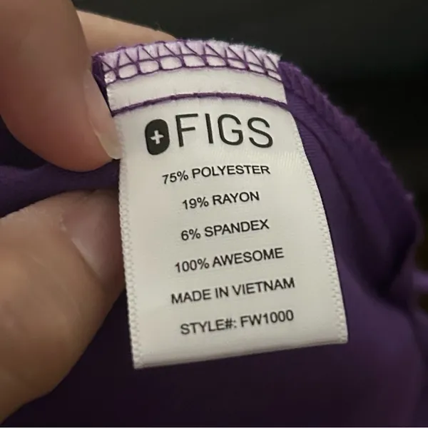 Women’s Figs medical scrub top‎ Purple V-Neck XS - Image 7
