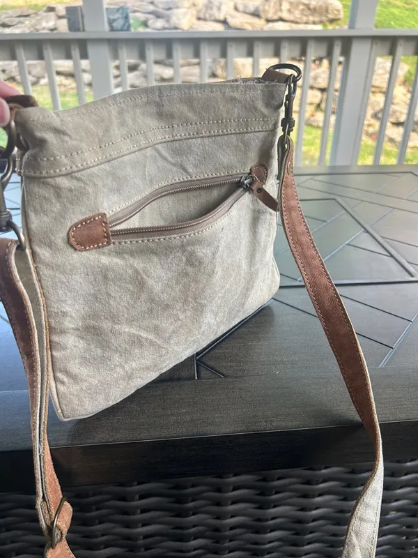 Myra Bag calf hair printed crossbody bag with leather accents western boho chic - Image 7