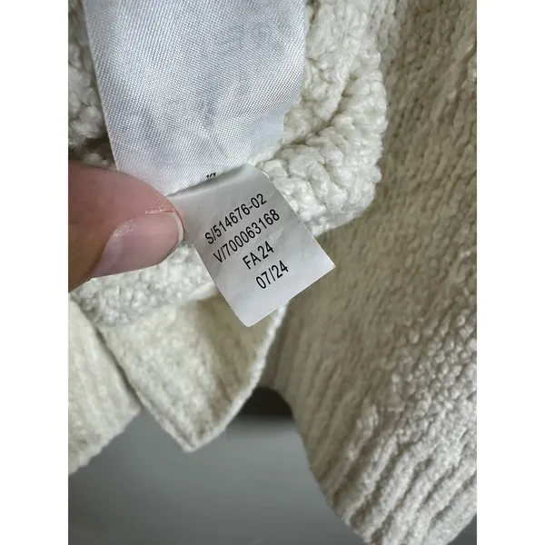Banana Republic Boucle‎ Pullover Sweater White Merino Wool Blend Large 514676-02 - Image 8