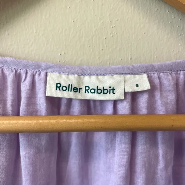 Roller Rabbit Lilac Purple embroidered lightweight top - Image 3