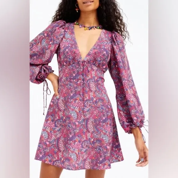 FOR LOVE & LEMONS nwt Tonya mini long sleeve open back dress xs/s fit - Image 8