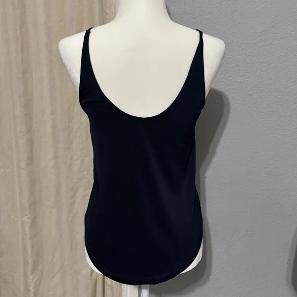 Zara W&B Collection Navy‎ Blue Scoop Neck Spaghetti Strap Tank Top Size M - Image 3
