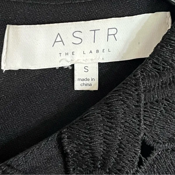 ASTR The Label Textured Crochet Lace‎ Floral Sheath Dress Sleeveless Black Sz S - Image 5