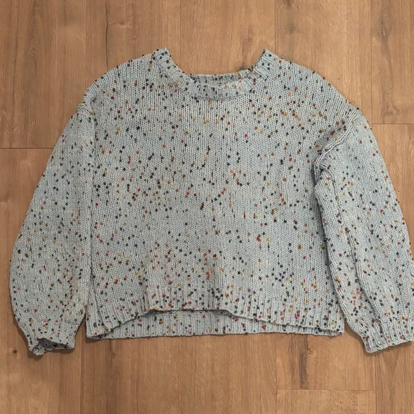 Speckled Knit Sweater Blue Size M - Image 2