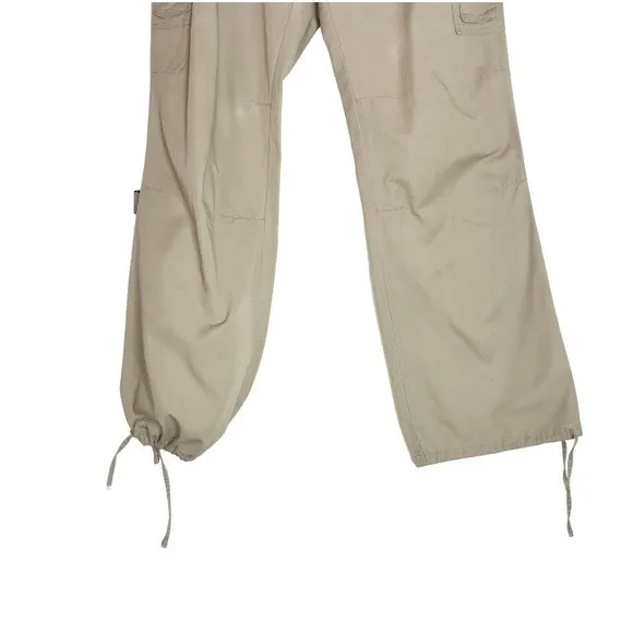 VTG Y2K Daisy Fuentes Khaki Mid Rise Wide Leg Parachute Utility Cargo Pants 8 - Image 5