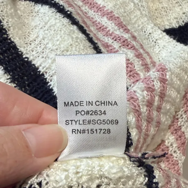 eesome Cream, Pink & Black Striped Scoopneck Sweater - Image 6