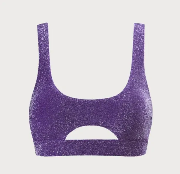 BERLOOK Purple Lurex Cut Out Bikini Top ONLY 65 - Image 8