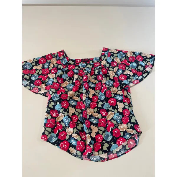 Ann Taylor Floral Loose Fit Top Size S Black - Image 3