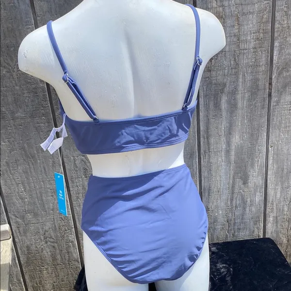 New Cupshe V-neck Twist Bra & Spliced High Waist Bikini Size Medium Beach Vacay - Image 9