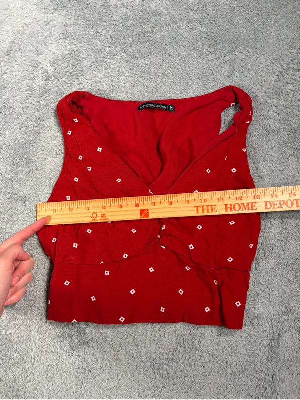 Abercrombie & fitch Red Sleeveless Tank Top red cropped medium - Image 5