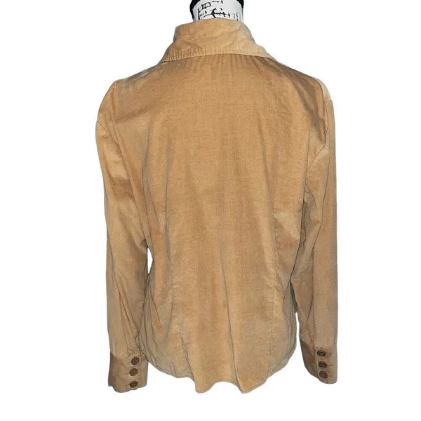 Harvé Bernard by Benard‎ Holtz tan corduroy zip up jacket large - Image 3