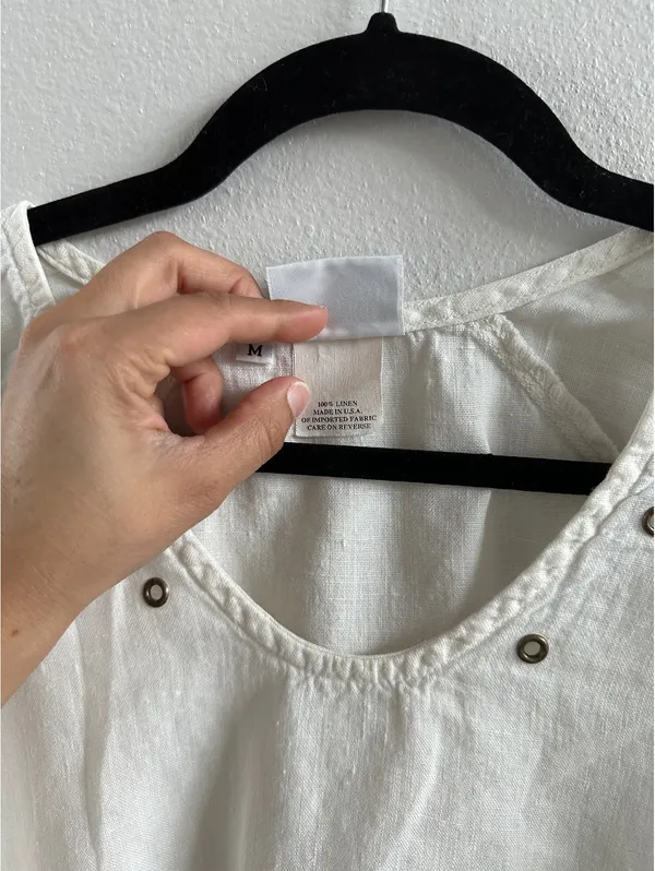 Hot Cotton Women's White Blouse Linen - Image 5
