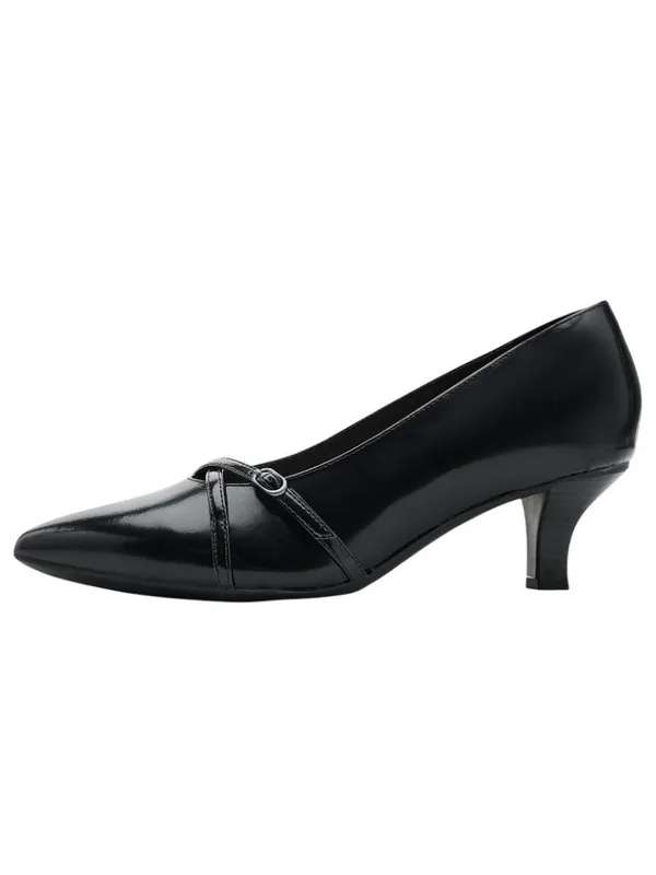 NWT Clarks Kepley Star Pointed Toe Strap Pump Heels 26186876 Black 8M - Image 4