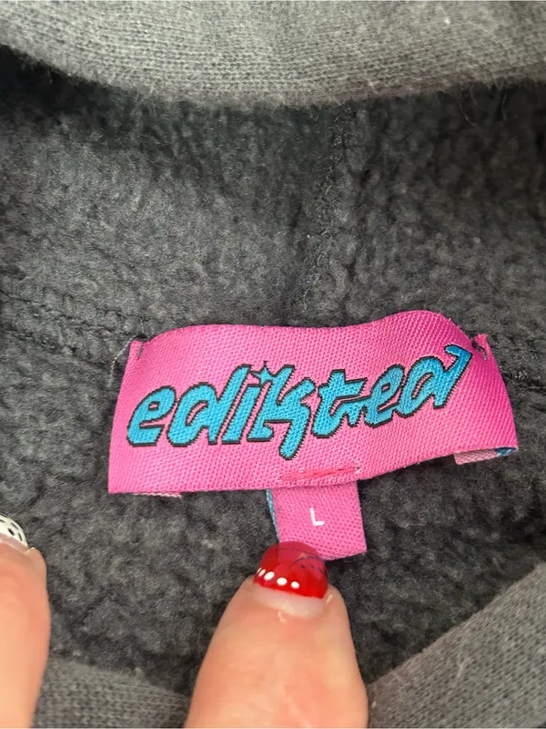 EDIKTED Bonney Bow Detail Hoodie Sweatshirt Size L - Image 3