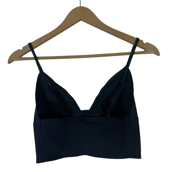 Free People Intimately Solid Brami Bralette Black Minimalist Longline Size S - Image 3