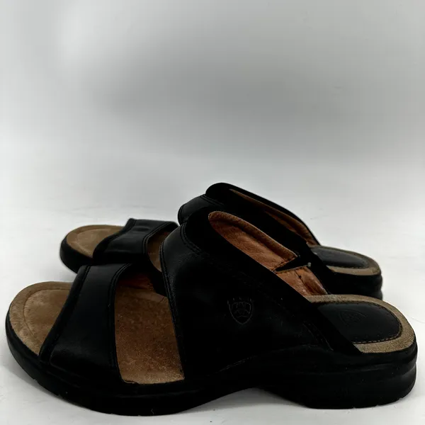 Ariat Slide Sandals Open Toe Slip One Strappy Casual Leather Black 9.5B - Image 3