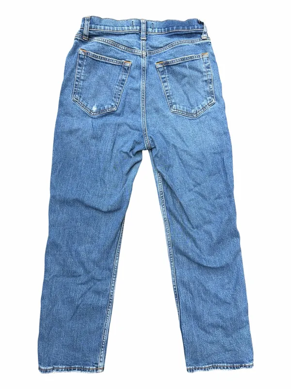 Abercrombie & Fitch Medium Blue Straight-Leg Ripped Jeans - Image 2