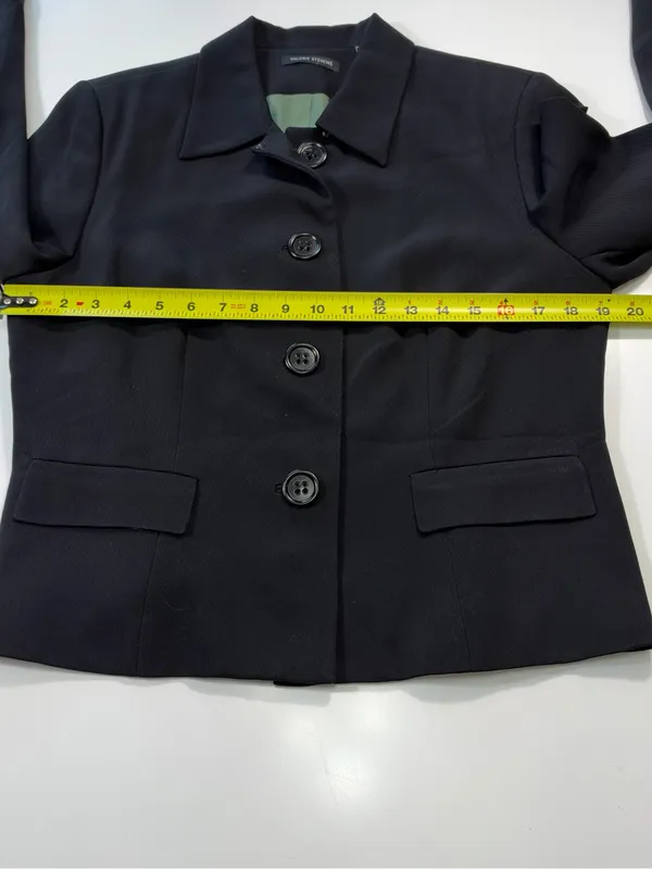 Valerie Stevens Black Cropped Tailored Blazer Size 10 - Image 4