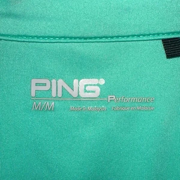 Ping Performance Golf Polo Medium‎ Green Athletic Shirt Short Sleeve Stretch - Image 6