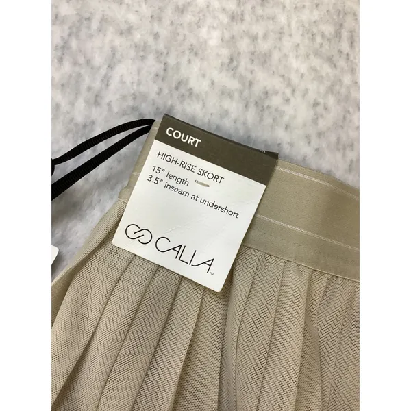 CALIA Court‎ High-Rise Skort Khaki Sand Pleated Mesh Athletic XL WAX15225W - Image 5