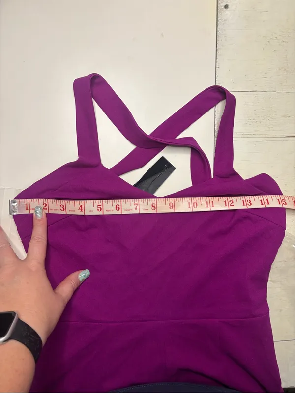Lulus Magenta Purple Fuscia Size Small Cross Cross Jumpsuit New - Image 3