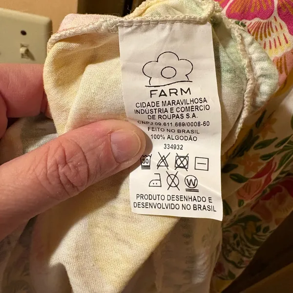 NWT Farm Rio Bella Yellow & White Floral Midi Dress - Image 8