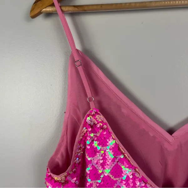 buddy love pink sequin Party cocktail dress size medium - Image 6