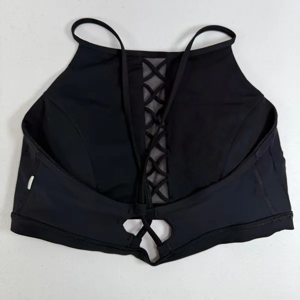 Lululemon 38D Shoreline Bikini Top Black Swimsuit High Neck Swim UV Protected - Image 10